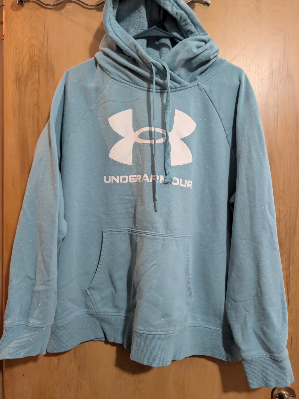 Under Armour Women’s Light Teal Crewneck Hoodie with White Logo